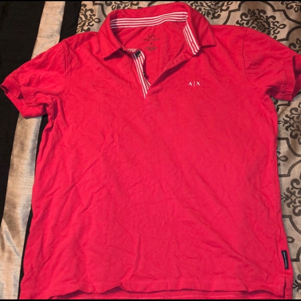 Pink Armani exchange polo shirt size S men